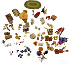 Vtg Dollhouse Furniture Miniatures Huge Accessories Lot