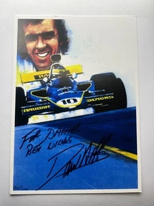 Autógrafo DAVID HOBBS-Fórmula 1-Piloto de carreras Reino Unido-Lotus-Triumph-firmado-POSTAL - Imagen 1 de 2