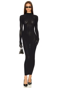Revolve Wolford X Simkhai Warp Knit Logo Maxi Dress black size M new $695 uvp - Bild 1 von 4