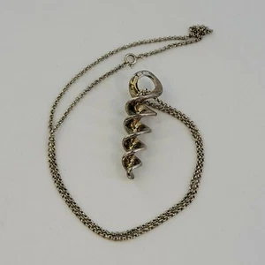 Robert Lee Morris RLM Studios Sterling Silver Spiral Pendant Necklace 21" - Picture 1 of 11