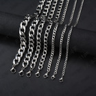 5pcs/lot Men's Stainless Steel 316L Curb Link Chain Silver Necklace Width 3-10mm