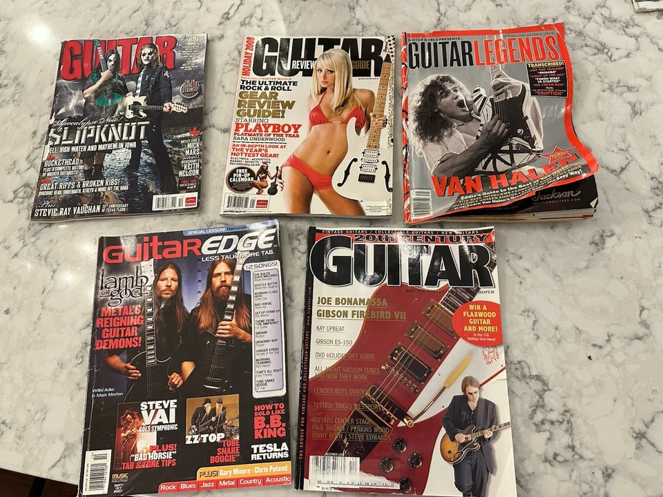 Guitar Magazine Lot (5 Issues) – Van Halen, SRV, Bonamassa, Steve Vai Foto 1 de 1
