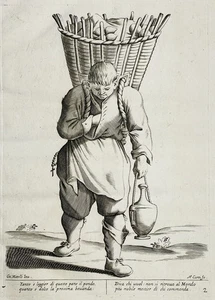 Giuseppe Mary Mitelli - Brotverkäufer Copperplate Engraving 1690 - Picture 1 of 1