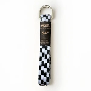 Vans Off The Wall Black & White 54” Checkerboard Flat Laces Shoelaces NEW - Picture 1 of 3