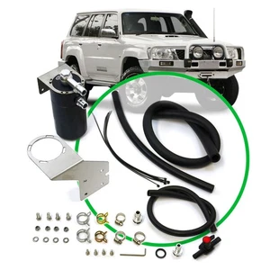 SAAS Oil Catch Tank Full Kit Black for Nissan Patrol GU Y61 3.0L 2000-2016 - Picture 1 of 6