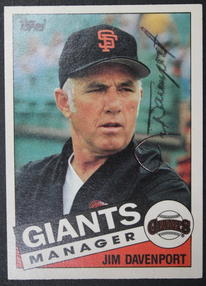 Jim Davenport Giants (d.2016) 1985 Topps #27T Autographed Signed Baseball Card - Image 1 of 3