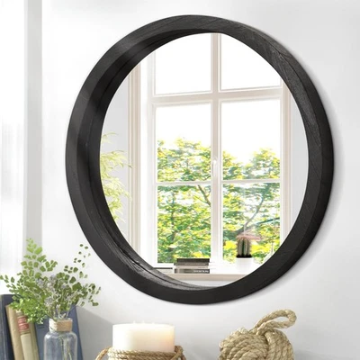 Large Round Mirrors for Wall 20 Inch Hanging Black Circle Mirror for Bathroom... - Image 1 of 4