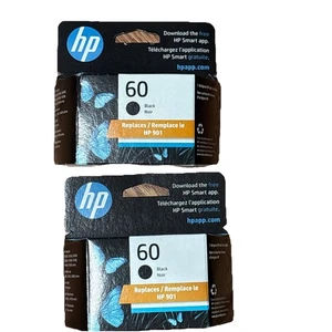 Pack of 2 HP 60 Black Ink Cartridge - CC640WN Exp 03/2026+ 10/2026 - Picture 1 of 4