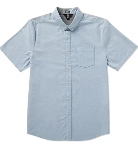 Volcom Men's Everett Oxford Modern Fit Woven Button Down Shirt Large Indigo NWT - Picture 1 of 5