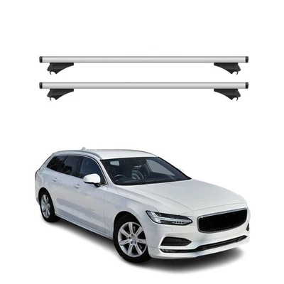 Barras transversales barras de techo de aluminio para Volvo V90 2018-2021 plateadas 2 piezas Foto 1 de 4