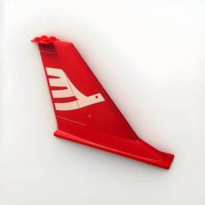  LEGO City Red Plane Tail 14 x 2 x 8 White Airline Bird Pattern 54094 - Image 1 of 3