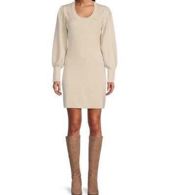 NUEVO CON ETIQUETAS Tommy Bahama Talla L Dorado Suave Pickford Manga Globo Suéter Vestido Tejido Foto 1 de 4