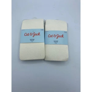2 Cat & Jack Girls' Nylon Footed Tights Cotton Almond Cream size 4-6x - Picture 1 of 4