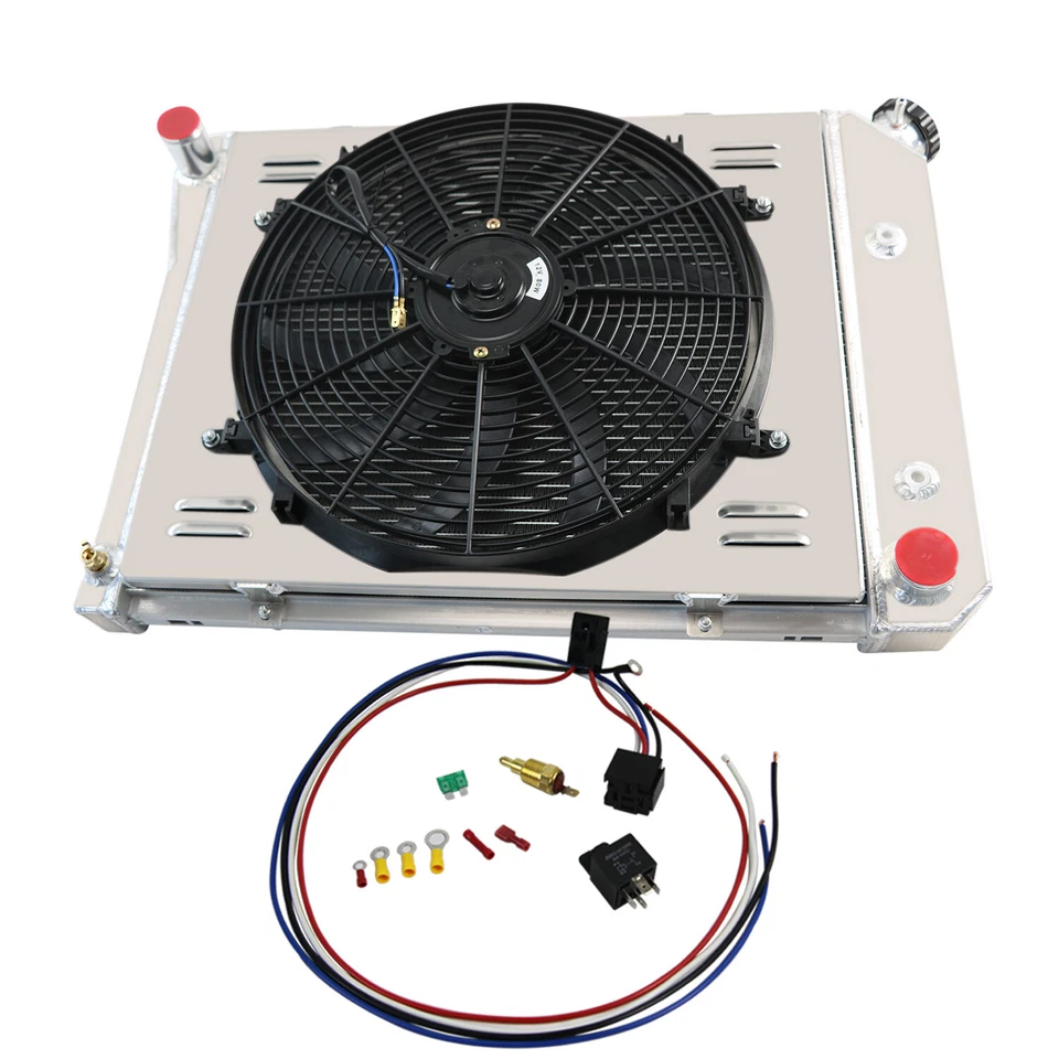 Ventilador de cubierta de radiador de 4 filas para Chevy 1968-74 Nova 1968-71 Chevelle 71-80 Camaro Foto 1 de 4