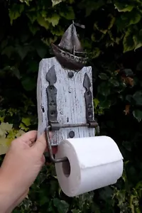 Toilet roll holder handmade by blacksmith boat ship very unique design 01-01 - Picture 1 of 10
