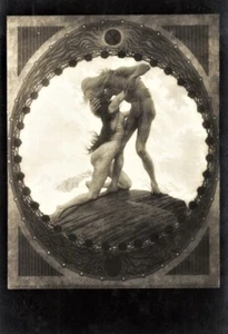 Artista ART NOUVEAU FIDUS, “La Tierra” Impresión al Carbón, No. 4; Postal; COMO NUEVO - Imagen 1 de 2