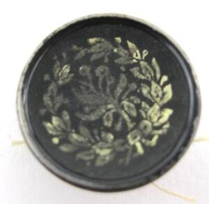 Haut en métal vintage antique fil bouton arrière avec design couronne 11/16"