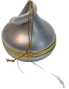 Hershey's kiss, porcelain/ ceramic, trinket box ornament - Picture 1 of 8