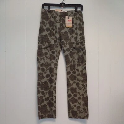 Size 14 27x27 Levi's 511 Slim Cargo Pants Floral Olive Camo Skinny NEW tags NWT - Image 1 of 4