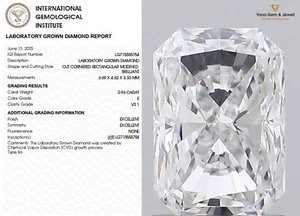 Luster & Legacy 0.96 Carat CVD Lab Grown Radiant Diamond Cut E VS1 IGI Certified - Picture 1 of 9