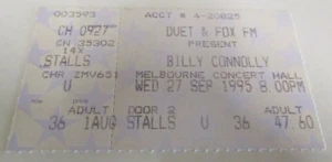 Billy Connolly Comedy Show Ticket - The Big Yin - Melbourne Concert Hall - 1995 - Picture 1 of 4