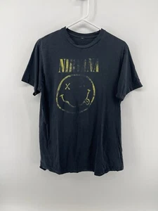 Vintage Nirvana T Shirt Adult Small Kurt Cobain 1992 Tour Rock Band Smiley Face - Picture 1 of 10
