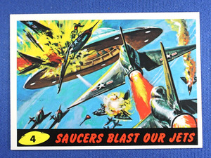 1994 Topps Mars Attacks Deluxe Reissue #4 "Saucers Blast Our Jets" - NrMt