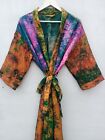 Woman's Party Wear Long Silk Tie Dye Kimono Birthday Gift Hand Dyed Unique, T-09