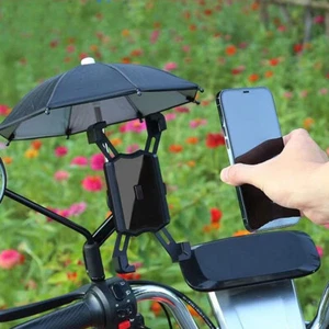 Universal Mount Holder Electric Bicycle Stand With Umbrella For Mobile Phone GPS - Picture 1 of 15