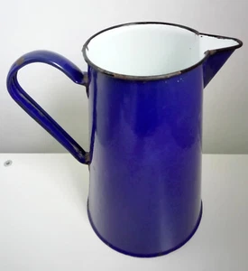 Retro Vintage Rumänischer Kobalt Tee Kaffee Wasserkocher Hexen Emaille Teekannen Wasserkocher - Bild 1 von 7