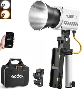 Godox ML60IIBi Bi-Color LED Monolight (Battery Handgrip Kit) #ML60IIBI WHITE KIT - Picture 1 of 12