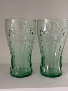 2 COCA-COLA GLASSES -NWT!- LIBBEY BRAND IN USA -16.75 OZ- ORIGINAL GEORGIA GREEN - Picture 1 of 24