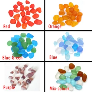 6 Color- Seeglas Glasbrocken Glasscherben Glassteine Mosaikglas Buntglas Deko - Picture 1 of 24