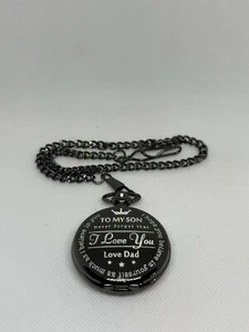 To my Son Black White Round Case Case Pocket Watch - Picture 1 of 3
