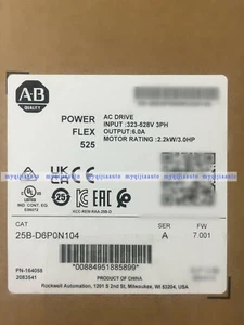 Allen-Bradley PowerFlex 525 25B-D6P0N104 VFD Wechselstromantrieb 25BD6P0N104 - Bild 1 von 2