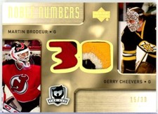 2005-06 The Cup Noble Numbers #NNBC Martin Brodeur / Gerry Cheevers PATCH /30