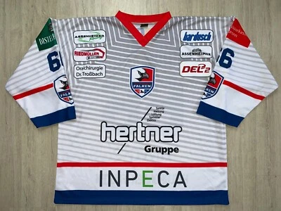 DEL Heilbronner Falken Game Worn Eishockey Trikot Hockey Jersey #66 Schumacher - Bild 1 von 4