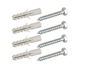 Wood / brick /aerial coach screws bolts zink plated + nylon Rawl plugs wall. - Picture 1 of 4