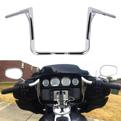 14" Rise Ape Hanger Handlebar 1-1/4" Fat For Harley Touring Electra Glide 82-UP Foto 1 de 4