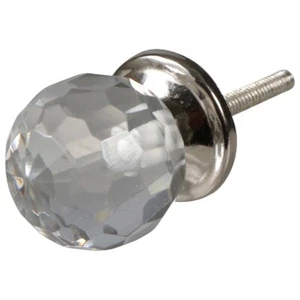 Elegantes perillas de cajón de vidrio de cristal tirones diseño redondo transparente conjunto de 2 envío rápido - Imagen 1 de 4