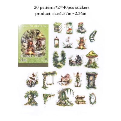 40Pcs Fantasy Forest PET Stickers Journal Album Card Crafts Scrapbooking Sticker - Image 1 of 4