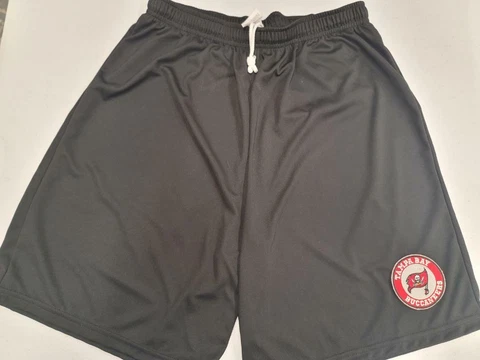 0725 NFL TAMPA BAY BUCCANEERS Circle SHORTS Pockets BLACK RED New Cover