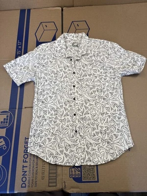 Camisa Crescent Creepers Para Hombres Pequeña Manga Corta Diente de Tiburón Estampado Completo Foto 1 de 4