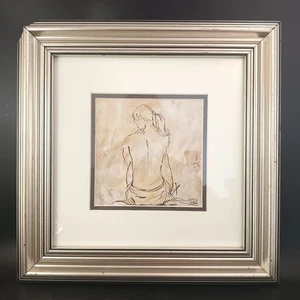 "Figurative Sketch II" by Patricia Pinto, Framed Print 13.5"x13.5", Selling OBO - Picture 1 of 5