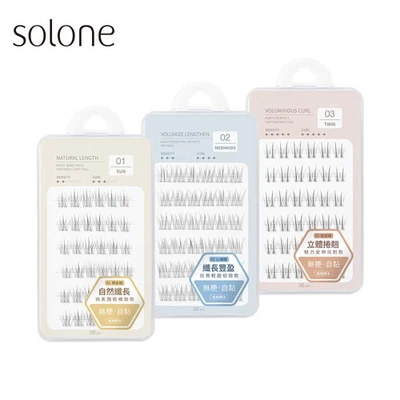 [SOLONE] Natural Look Self Adhesive False Eyelashes 36pcs/box NEW - Image 1 of 4