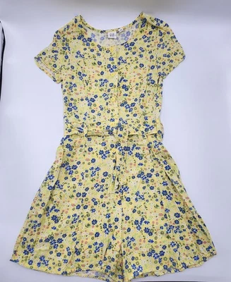Mameluco Gap Niña Rayón Floral Cinturón Talla L - 10 Años Usado Una Vez Foto 1 de 4