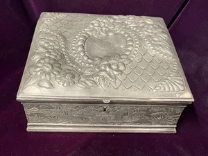 Antique Wilcox Silver Plate Repousse Jewelry Box - Picture 1 of 10