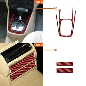 Gear Shifter + Cup Holder Panel Trim For VW Golf4 GTI Jetta MK4 1999-2004 RED - Picture 1 of 12