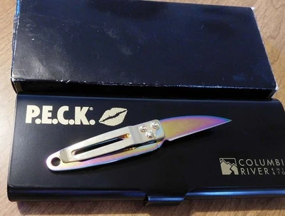 Cuchillo/Cuchillos COLUMBIA RIVER CRKT Nuevo 5520A 10 Aniversario Arco Iris PECK Foto 1 de 3