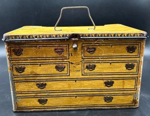 Antique Tin Box - Chest of Drawers - Painted - Decorative - Bild 1 von 19